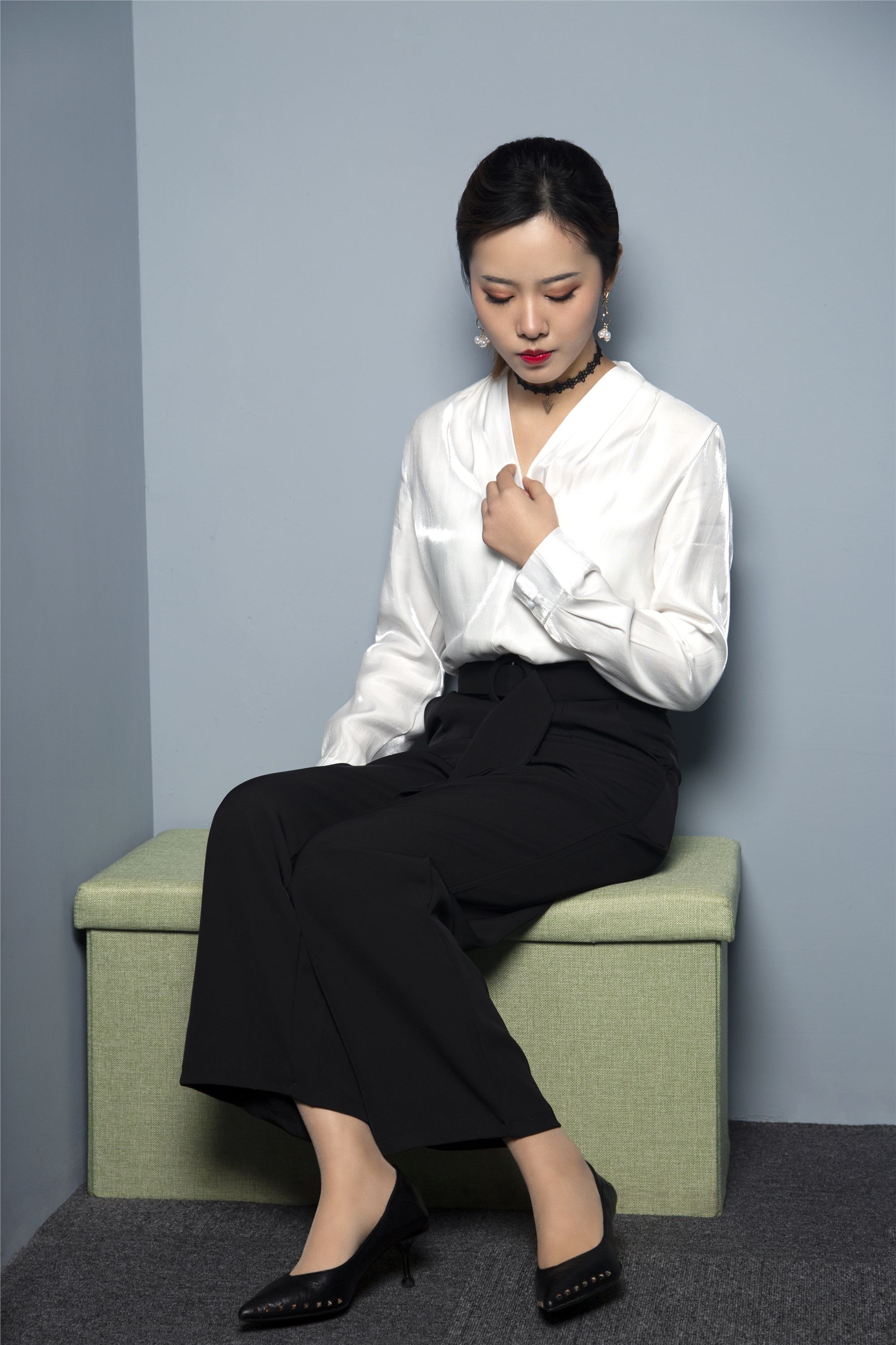 奈丝写真 NO.033 晨静-阔腿裤小皮鞋，今日OL通勤